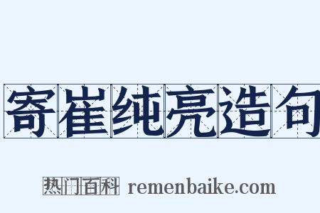 寄崔纯亮造句是什么意思的图片